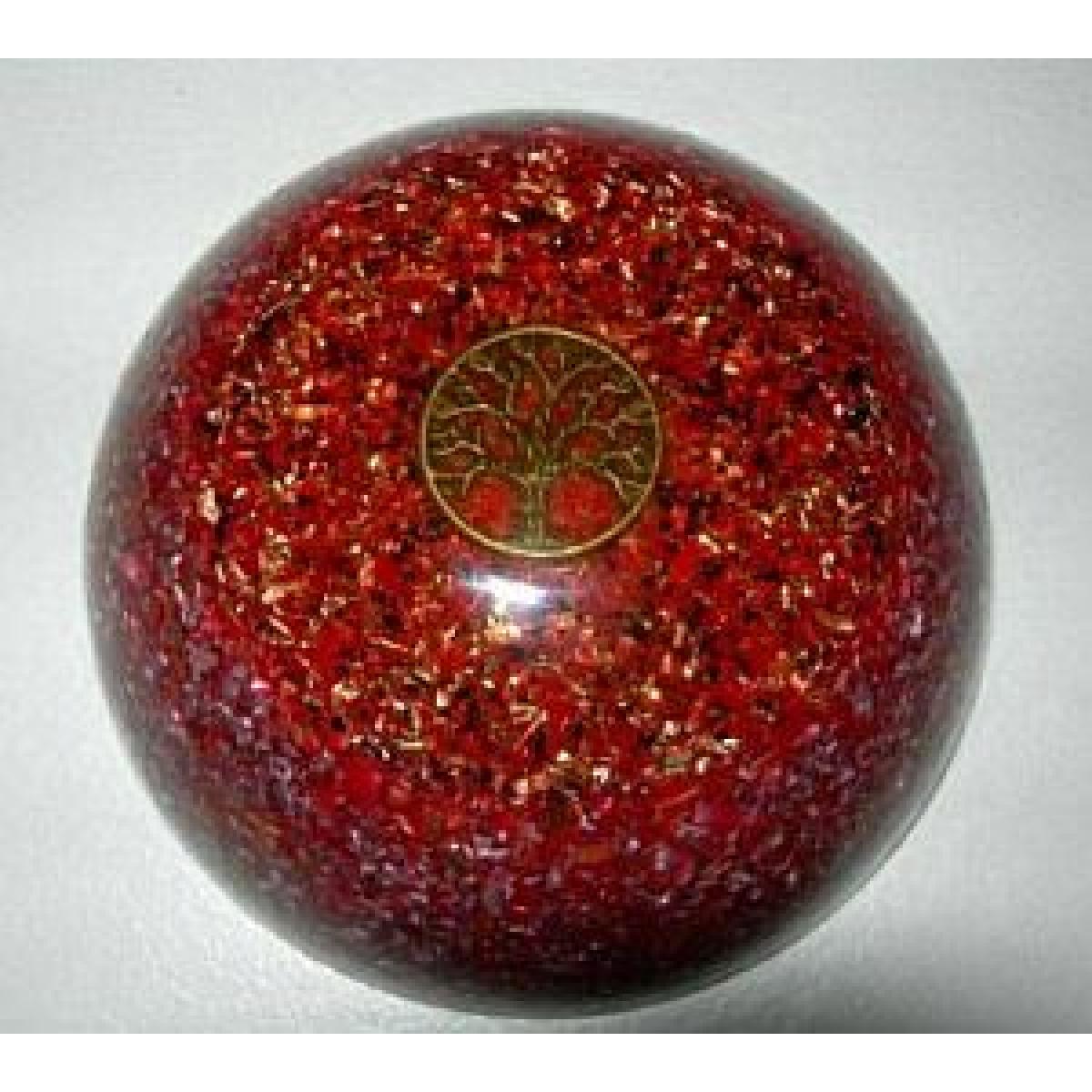 
            Orgonit - polguľa jaspis červený strom